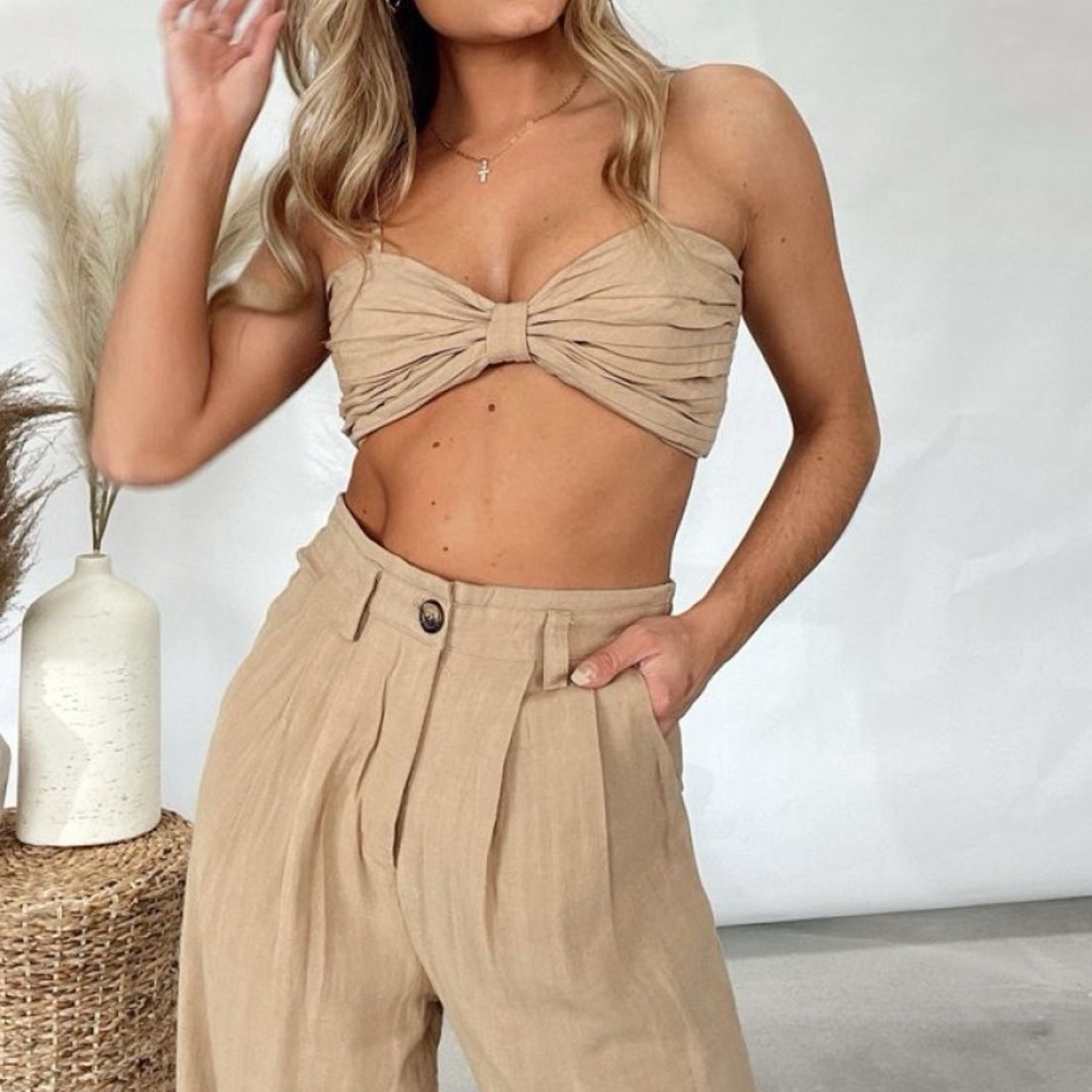 Linen crop top and bottoms